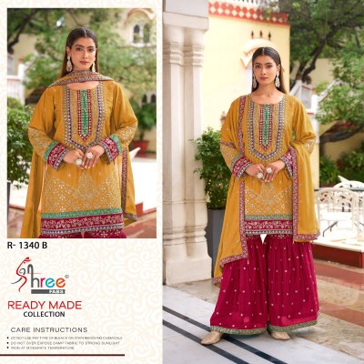 R 1340 by Shree fab designer heavy embroidered fancy sharara suit catalogue at amavi expo fancy sharara suit Catalogs