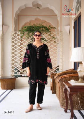 R 1476 by Shree Fab Embroidered designer velvet Kurta with Bottom and dupatta collection kurtis catalogs