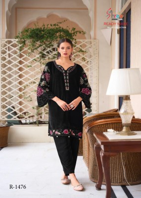 R 1476 by Shree Fab Embroidered designer velvet Kurta with Bottom and dupatta collection kurtis catalogs