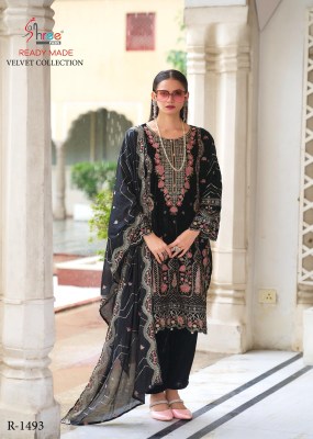 R 1493 by Shree fab super hit velvet Pakistani suit catalogue at amavi expo pakistani suit catalogs