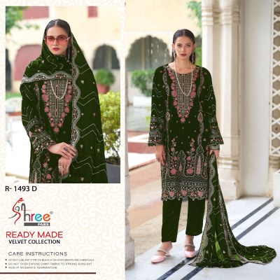 R 1493 by Shree fab super hit velvet Pakistani suit catalogue at amavi expo pakistani suit catalogs