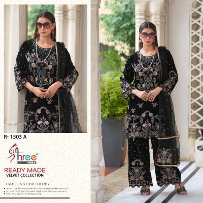 R 1503 by shree fab designer heavy embroidered velvet readymade Pakistani suit catalogue  pakistani suit catalogs