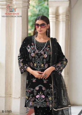 R 1503 by shree fab designer heavy embroidered velvet readymade Pakistani suit catalogue  pakistani suit catalogs