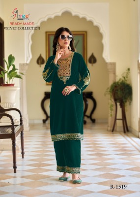 R1519 by Shree fab exclusive embroidered velvet readymade kurta pajama collection readymade suit catalogs