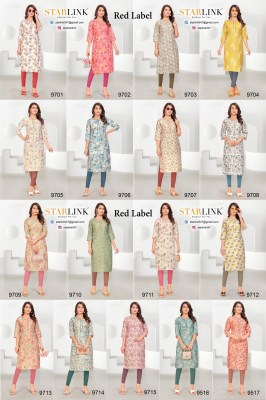 RED LABEL by starlink linen digital printed kurti catalogue  kurtis catalogs