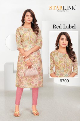 RED LABEL by starlink linen digital printed kurti catalogue  kurtis catalogs