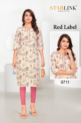 RED LABEL by starlink linen digital printed kurti catalogue  kurtis catalogs