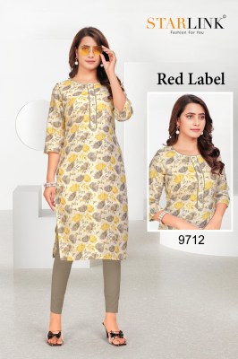 RED LABEL by starlink linen digital printed kurti catalogue  kurtis catalogs