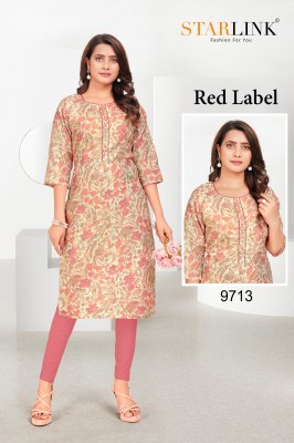 RED LABEL by starlink linen digital printed kurti catalogue  kurtis catalogs