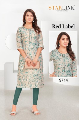 RED LABEL by starlink linen digital printed kurti catalogue  kurtis catalogs