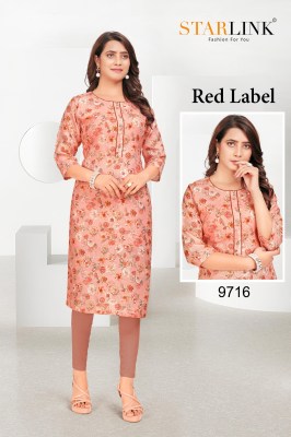 RED LABEL by starlink linen digital printed kurti catalogue  kurtis catalogs