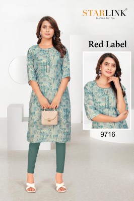 RED LABEL by starlink linen digital printed kurti catalogue  kurtis catalogs