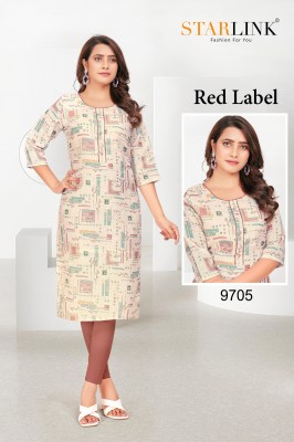 RED LABEL by starlink linen digital printed kurti catalogue  kurtis catalogs