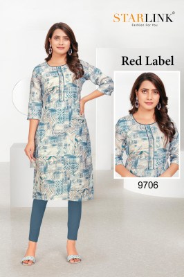 RED LABEL by starlink linen digital printed kurti catalogue  kurtis catalogs