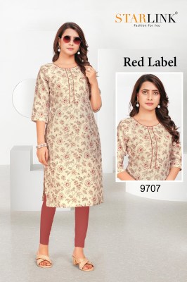 RED LABEL by starlink linen digital printed kurti catalogue  kurtis catalogs