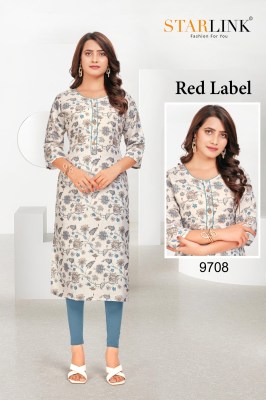 RED LABEL by starlink linen digital printed kurti catalogue  kurtis catalogs