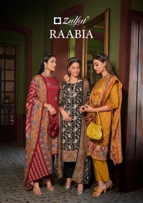 Raabia by Zulfat pure pashmina digital printed unstitched dress material catalogue  Zulfat 