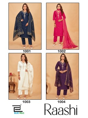 Raashi by Blue hills exclusive roman silk designer readymade suit catalogue at affordable rate readymade suit catalogs