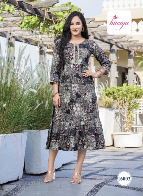 Raashi vol 16 by Hinaya trendy rayon flared kurti catalogue at affordable rate kurtis catalogs