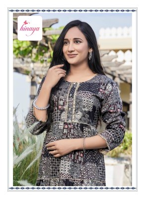 Raashi vol 16 by Hinaya trendy rayon flared kurti catalogue at affordable rate kurtis catalogs