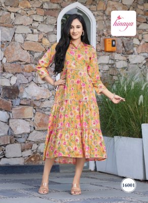 Raashi vol 16 by Hinaya trendy rayon flared kurti catalogue at affordable rate kurtis catalogs