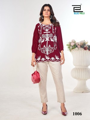 Rabbit by Blue hills 14 kg reyon embroidered western wear  top collection at affordable rate western wear catalogs
