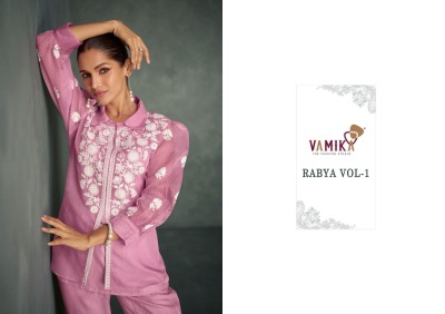 Rabya vol 1 by Vamika heavy organza embroidered co ord set catalogue at affordable rate Size wise Combo Set