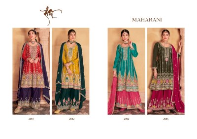 Radha Trendz by Maharani present heavy chinon embroidered readymade Pakistani suit catalogue readymade suit catalogs