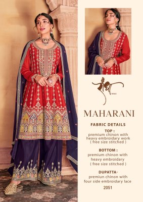 Radha Trendz by Maharani present heavy chinon embroidered readymade Pakistani suit catalogue readymade suit catalogs