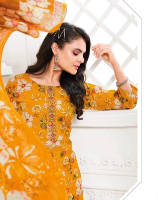 Radhika Life Style Trendy Vol 2 Pure Cotton Print Embroidery Work Kurti Pant And Dupatta Wholesale  kurtis catalogs