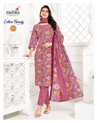 Radhika Life Style Trendy Vol 2 Pure Cotton Print Embroidery Work Kurti Pant And Dupatta Wholesale  kurtis catalogs