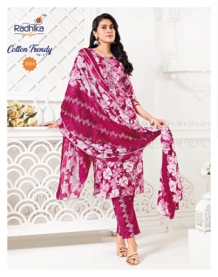 Radhika Life Style Trendy Vol 2 Pure Cotton Print Embroidery Work Kurti Pant And Dupatta Wholesale  kurtis catalogs