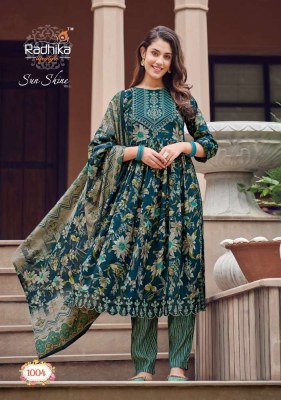 Radhika Life style Sunshine vol 1 nyra cut Kurti pant dupatta set wholesale Kurti catalogue  kurtis catalogs