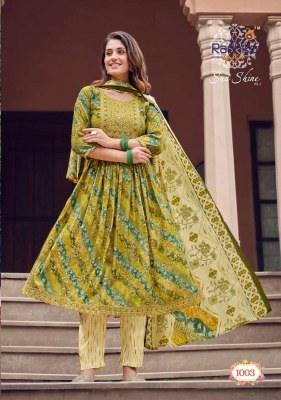 Radhika Life style Sunshine vol 1 nyra cut Kurti pant dupatta set wholesale Kurti catalogue  kurtis catalogs