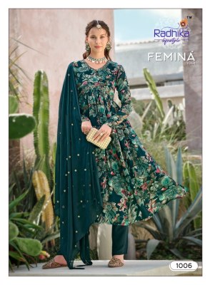 Radhika Life style by Femina vol 1 pure heavy chinon printed readymade kurti pant and dupatta catalogue  readymade suit catalogs