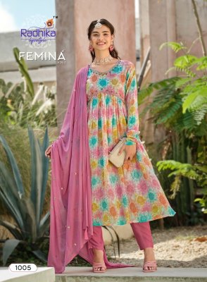 Radhika Life style by Femina vol 1 pure heavy chinon printed readymade kurti pant and dupatta catalogue  readymade suit catalogs