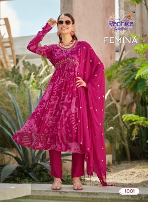 Radhika Life style by Femina vol 1 pure heavy chinon printed readymade kurti pant and dupatta catalogue  readymade suit catalogs