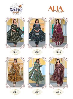 Radhika Lifestyle Alia Vol 5 Kurti Pant Dupatta Set Alia Cut Kurti catalogue buy Online shopping  kurtis catalogs