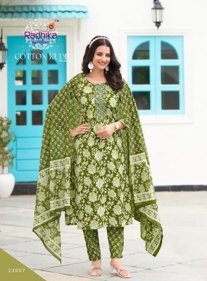 Radhika Lifestyle Cotton Kudi Vol 22 Elegant Printed Kurti Set with Embellished Pants And Dupatta Wholesale kurtis catalogs