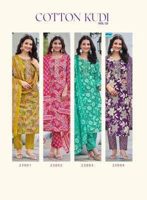 Radhika Lifestyle Cotton Kudi Vol 22 Elegant Printed Kurti Set with Embellished Pants And Dupatta Wholesale kurtis catalogs