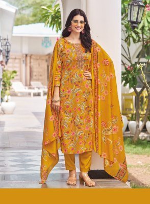 Radhika Lifestyle Nazrana Vol 3 Jam Satin Discharge Print Top with Embroidery, Jam Satin Bottom And Modal Discharge Print Dupatta Wholesale kurtis catalogs