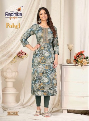 Radhika Lifestyle Pahel Vol 5 Rayon Printed Wholesale Kurti market Surat kurtis catalogs