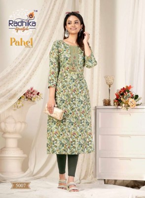 Radhika Lifestyle Pahel Vol 5 Rayon Printed Wholesale Kurti market Surat kurtis catalogs