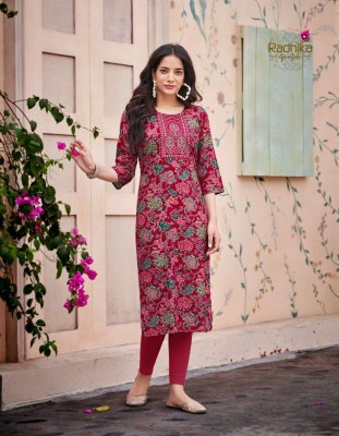 Radhika Lifestyle Pahel Vol 7 Rayon Printed With Work Kurti Design Buy Online Sale  kurtis catalogs