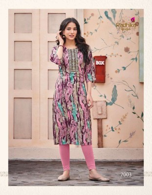 Radhika Lifestyle Pahel Vol 7 Rayon Printed With Work Kurti Design Buy Online Sale  kurtis catalogs