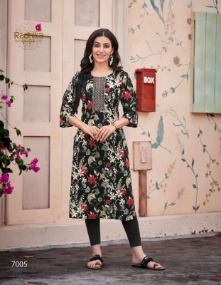 Radhika Lifestyle Pahel Vol 7 Rayon Printed With Work Kurti Design Buy Online Sale  kurtis catalogs