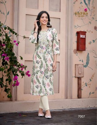 Radhika Lifestyle Pahel Vol 7 Rayon Printed With Work Kurti Design Buy Online Sale  kurtis catalogs