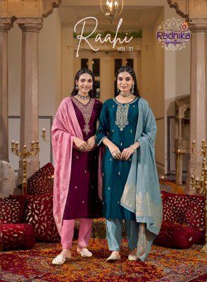 Radhika Lifestyle Rahii Vol 1 Rangeela Silk Embroidered Suit with Muslin Jacquard Dupatta for Wholesale Radhika Lifestyle