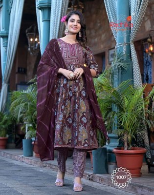 Radhika Lifestyle Resham Vol 1 Nyra Cut Wholesale Kurti catalogue Surat  kurtis catalogs