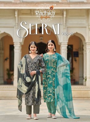 Radhika Lifestyle by Seerat vol 7 reyon embroidered printed readymade suit catalogue at low rate Radhika Lifestyle